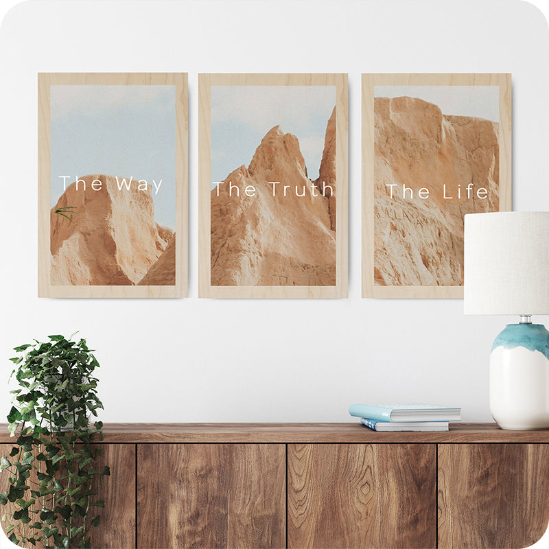 The Way, The Truth, The Life, Woodprint Set